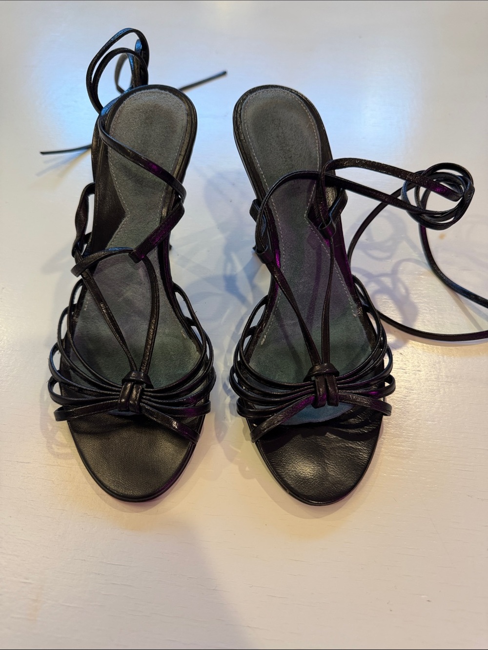 Bcbg Black Strappy Lace-Up Women's Sandals
